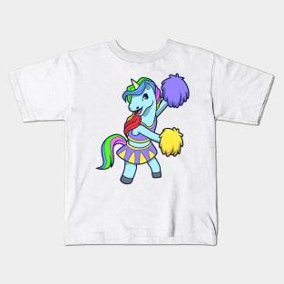 Cartoon Cheerleader Unicorn Kids T-Shirt